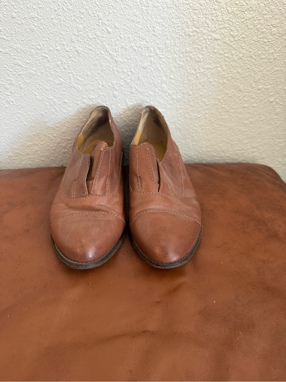Nine West Brown Leather Slip-On Flats